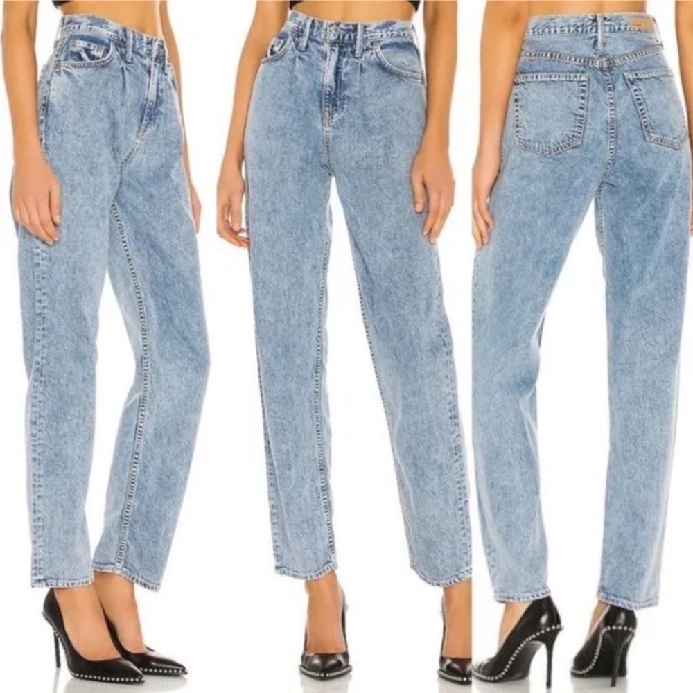 Pleated Denim Jeans